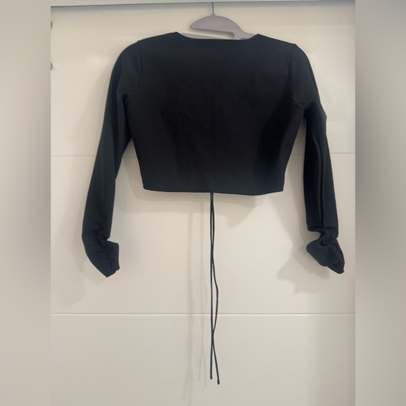 ZARA Black Tech Crop Top. Size S. Worn once. - Picture 3 of 4